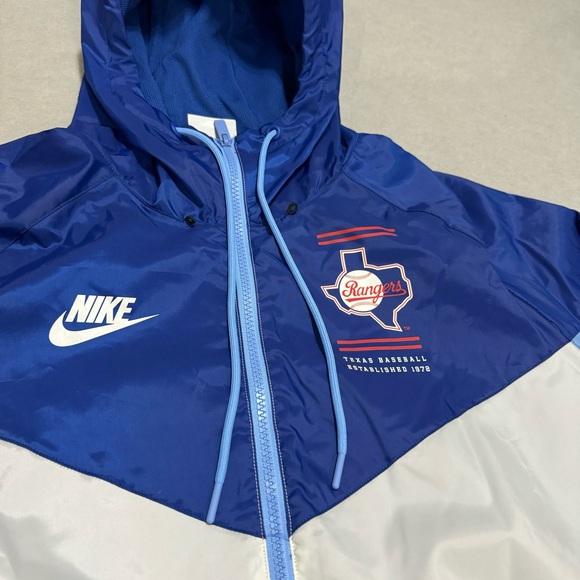 Nike X Cooperstown Texas Rangers Full Zip Windrunner Hooded Jacket Men’s Size L - Picture 4 of 10